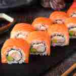 Fresh Salmon Sushi Rolls