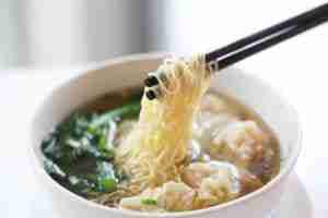 Chinese New Year Recipes - Prawn Wonton Noodle Soup Image